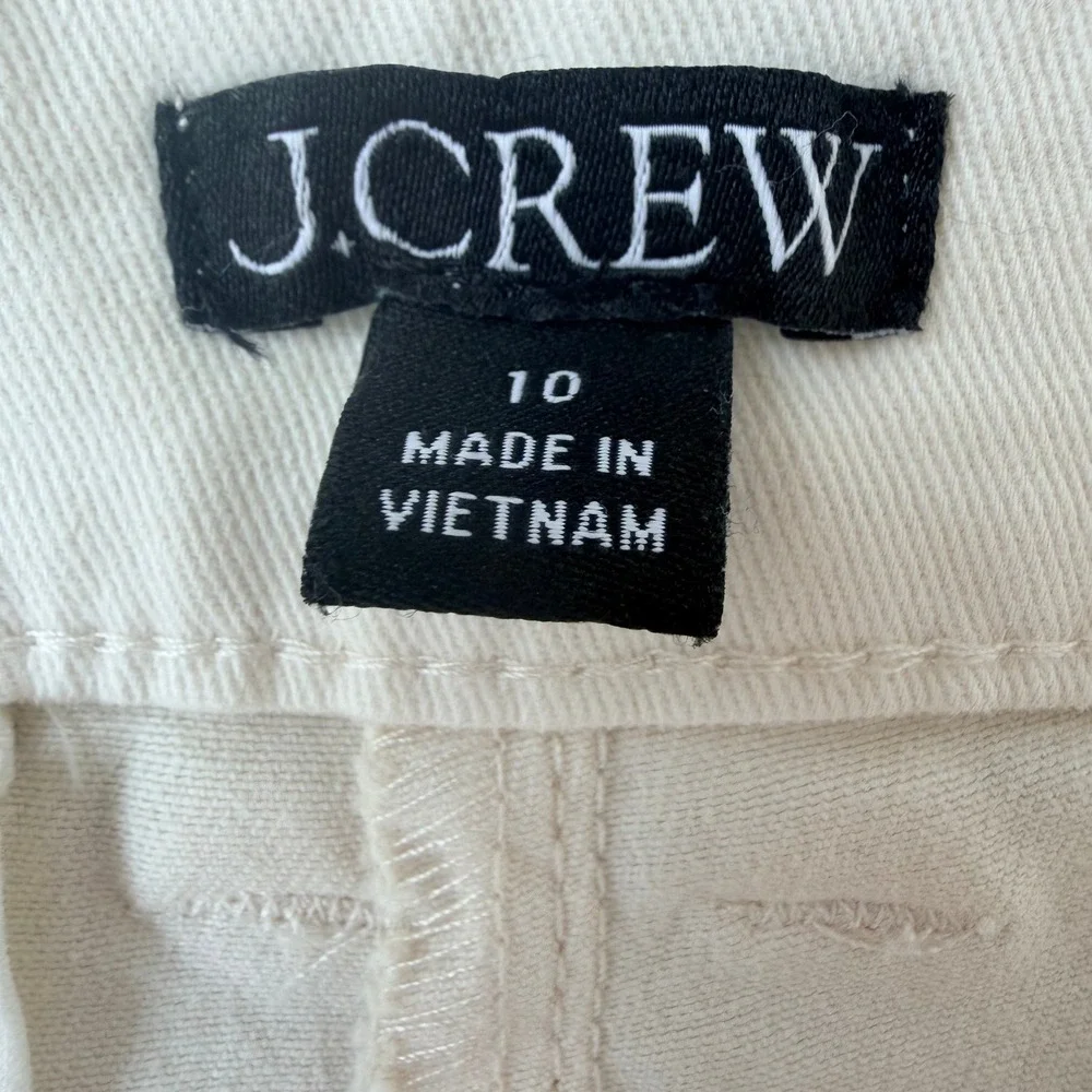 J.Crew Womens 10 Pleated Capeside Chino Shorts Natural Ivory Stretch BQ799